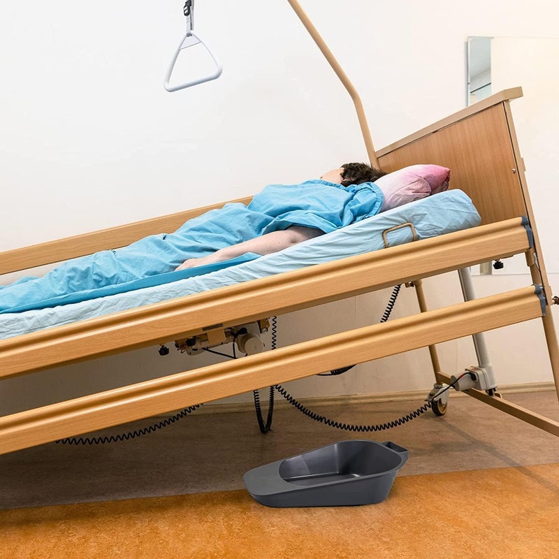 Vakly Fracture Bedpan - Portable Easy Clean Plastic Bed Pan - Female Urinal with Built-in Handle for Easier Placement and Removal & Spill-Free Guard for Bed-Bound/Bedridden Patient for Women and Men - Image 3